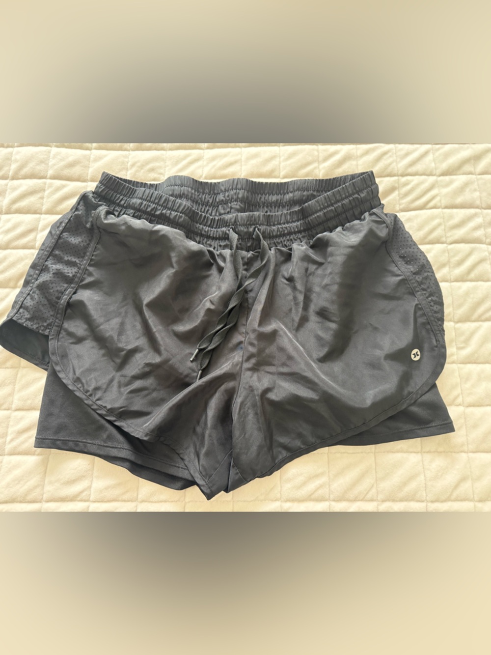 RBX Black Athletic Shorts with Reflective Logo